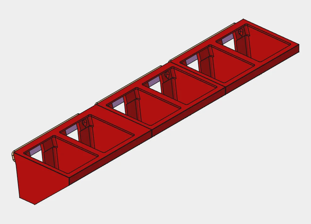 Standard set: spacer module and two standard modules side by side — six bottle windows
