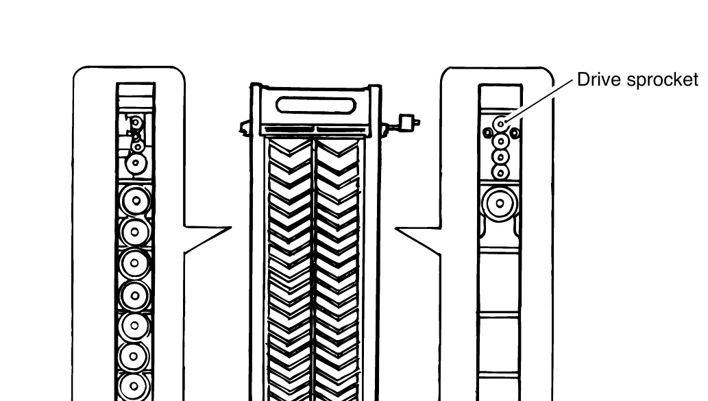 Where the drive sprocket sits in the rack