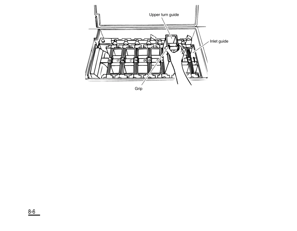 Inlet guide and upper turn guide