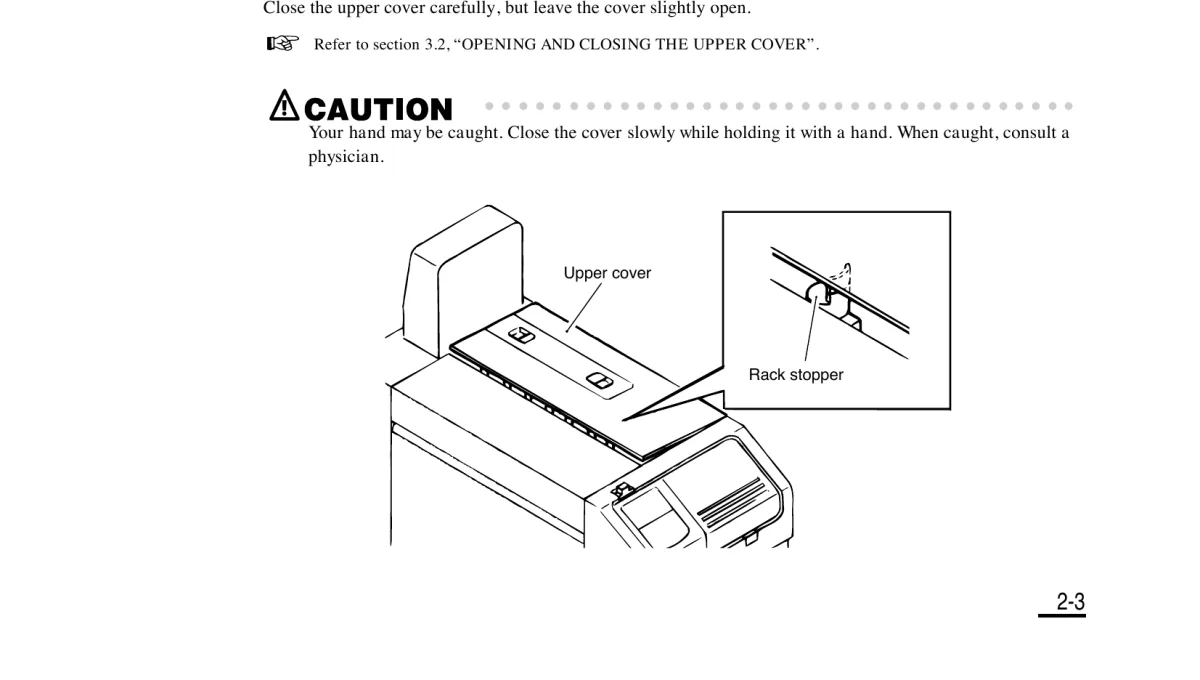 Rack stopper and upper cover